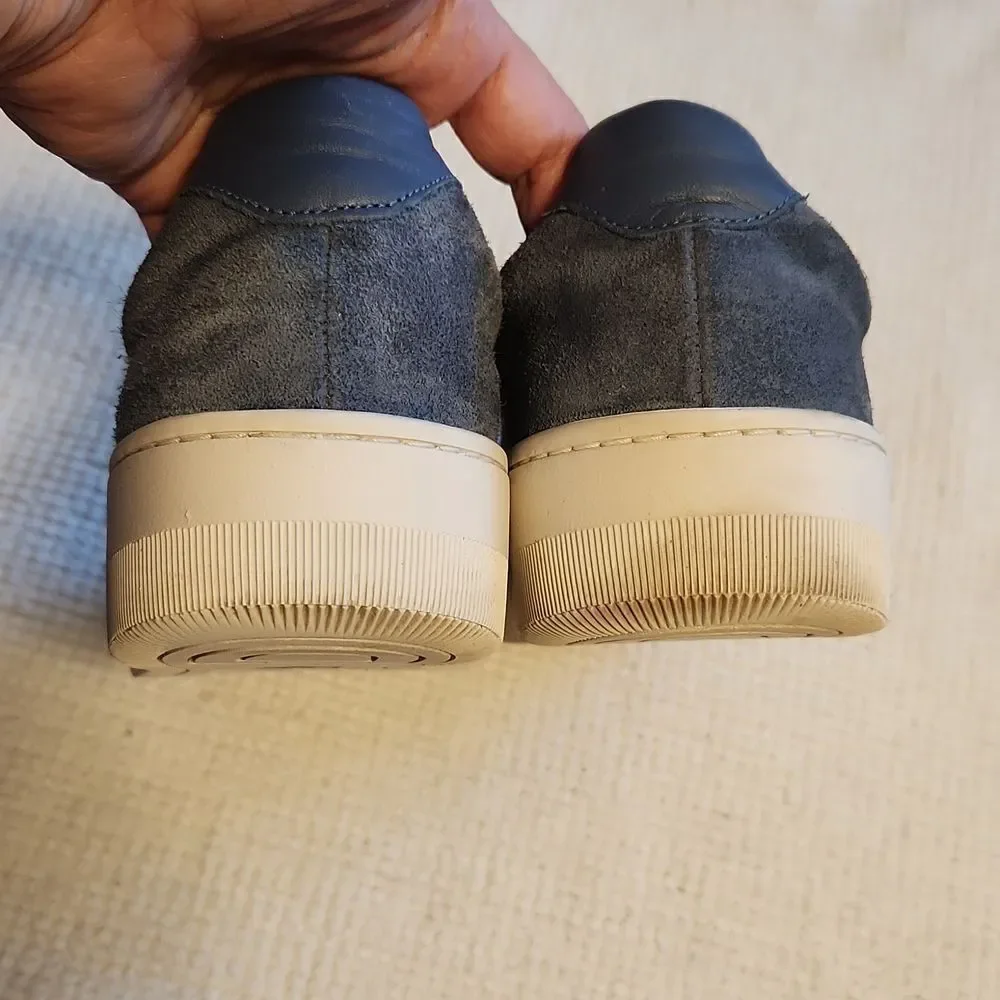Sandro Paris Anita dusty blue suede Hook-and-loop fasteners sneakers 8.5